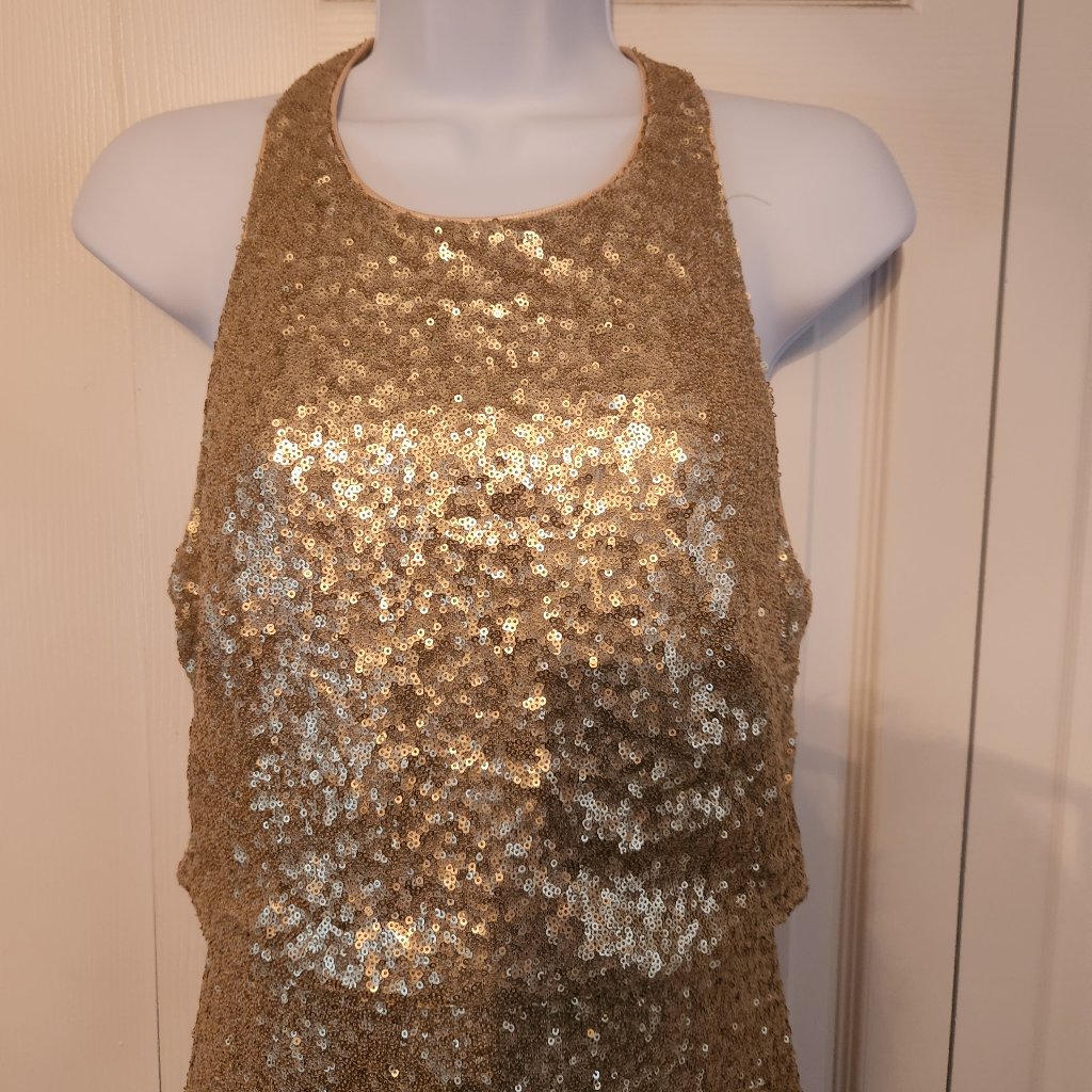 Jenny Yoo Rose Gold Sequin Dress Size: 8